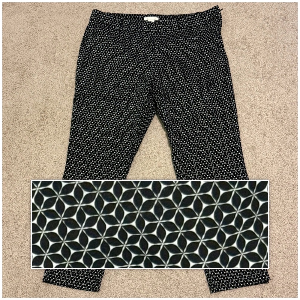 H&M Black and White Patterned Trousers